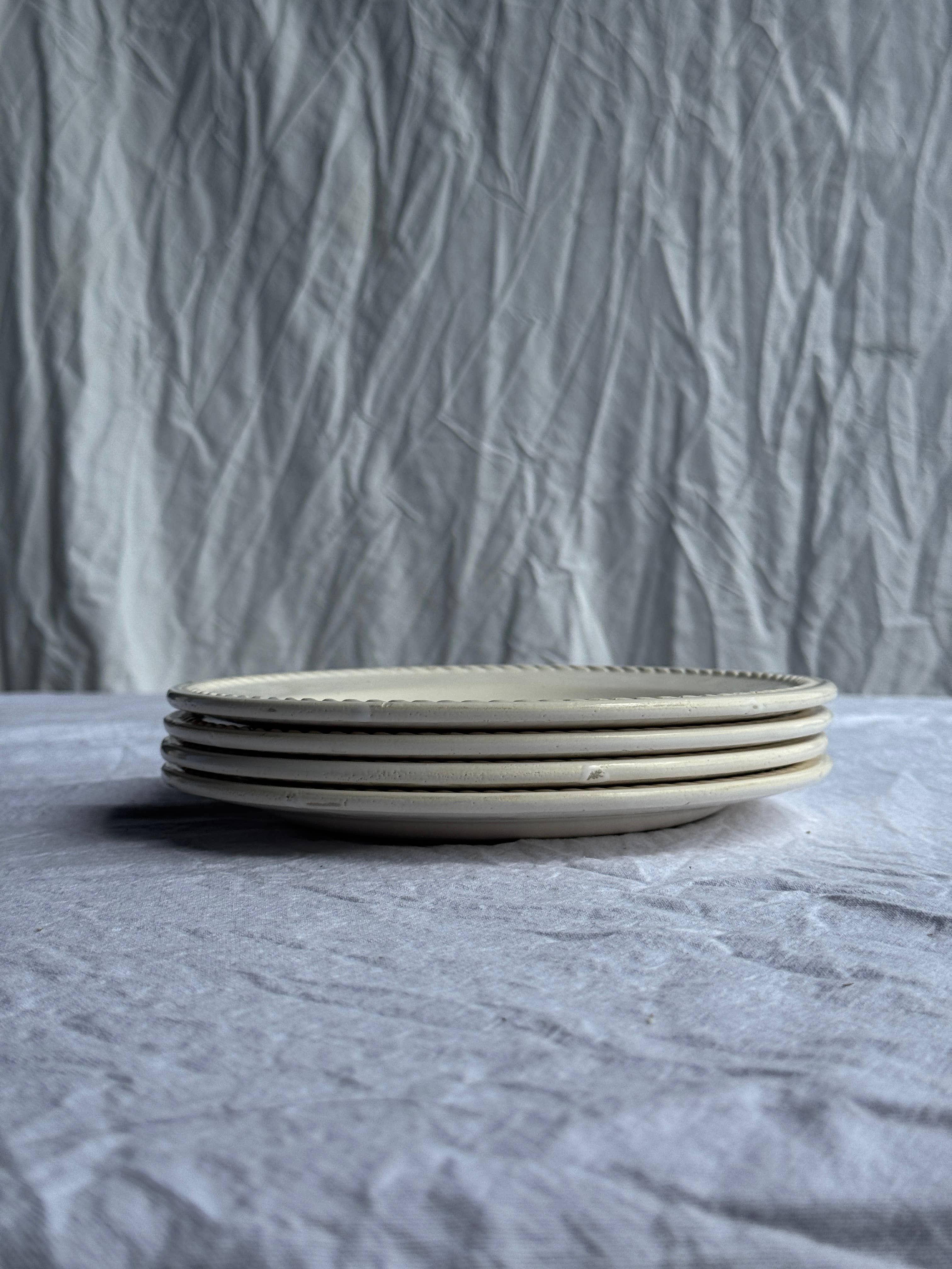 Office Objets - Wholesale Dinner Plate - Set of 4 small vintage white dessert plates D214