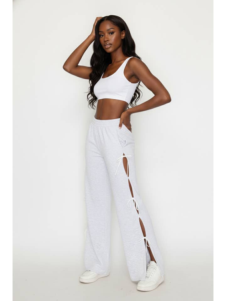 5besties inc - Wholesale Pants - Women's - SIDE RIBBON TIES PANTS5