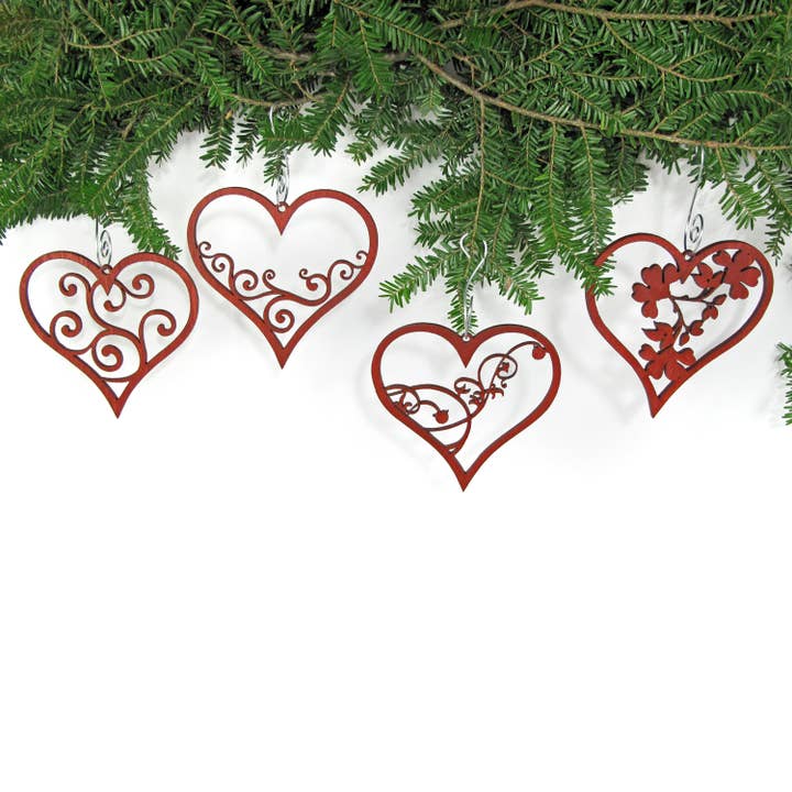Wooden Heart Ornaments for wholesale by Made and Assembled