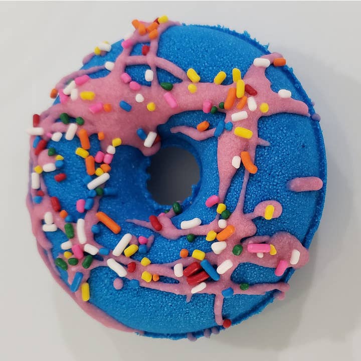 Fizz Bizz - Vente Bombe de bain/poudre effervescente pour le bain - Bombe de bain Grosted Donut Blue Framboise Cerise Grape