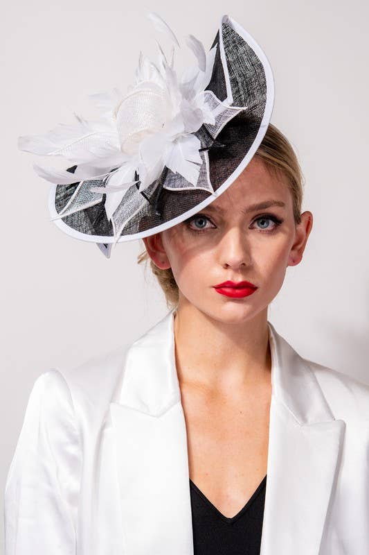 anbfashion - Vente Chapeau bibi – femme - Bandeau et pince fascinateur bicolores pliés8