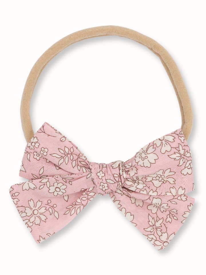 Ava Pinwheel Baby Bow Headband em tecido Liberty of London por atacado de Livy Lou Collection