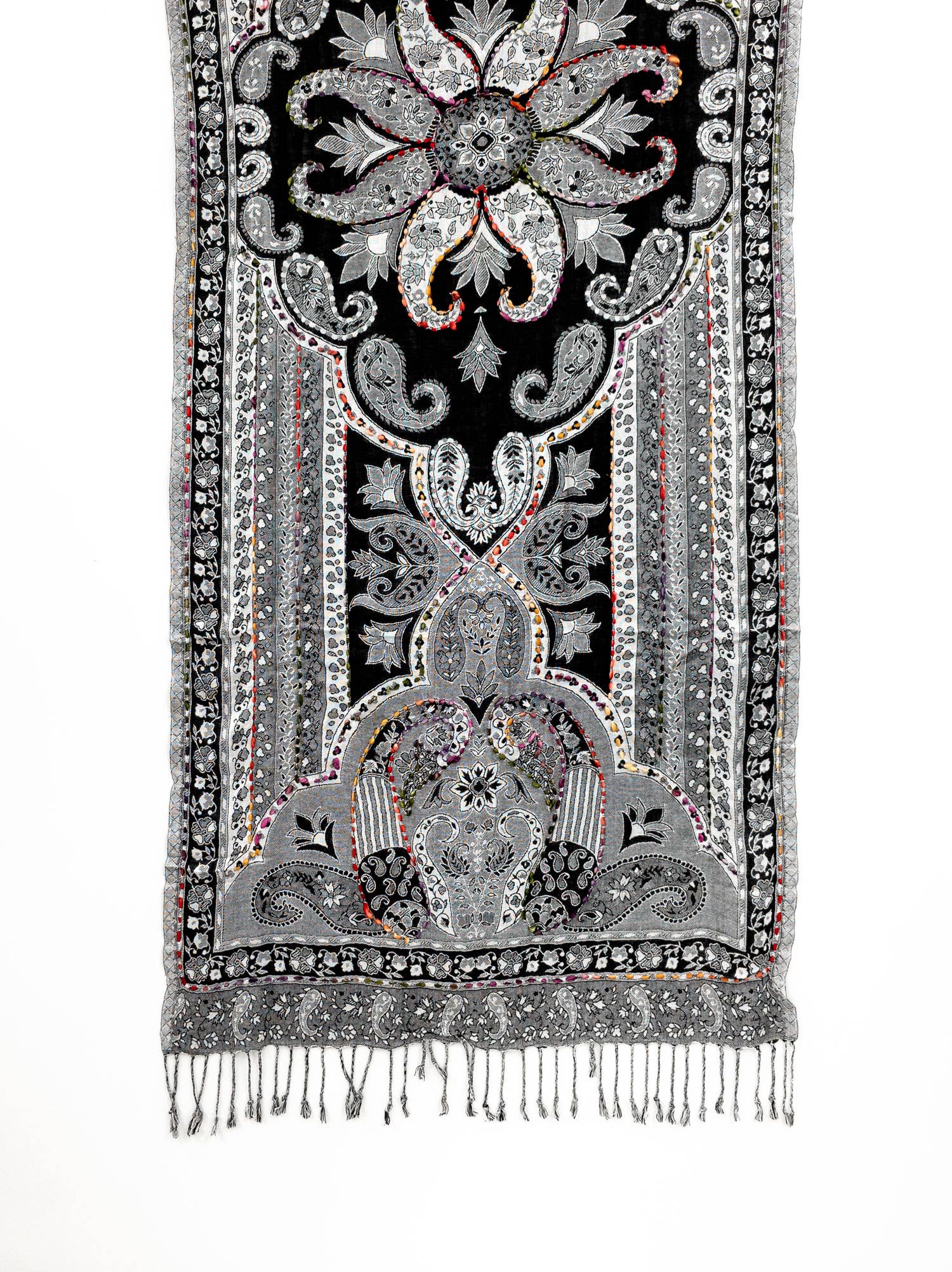 Raj Trading & Imports (USA) Inc. - Wholesale Scarf - Women's - Amanda Thick Stitch Embroidered Scarf Shawl26