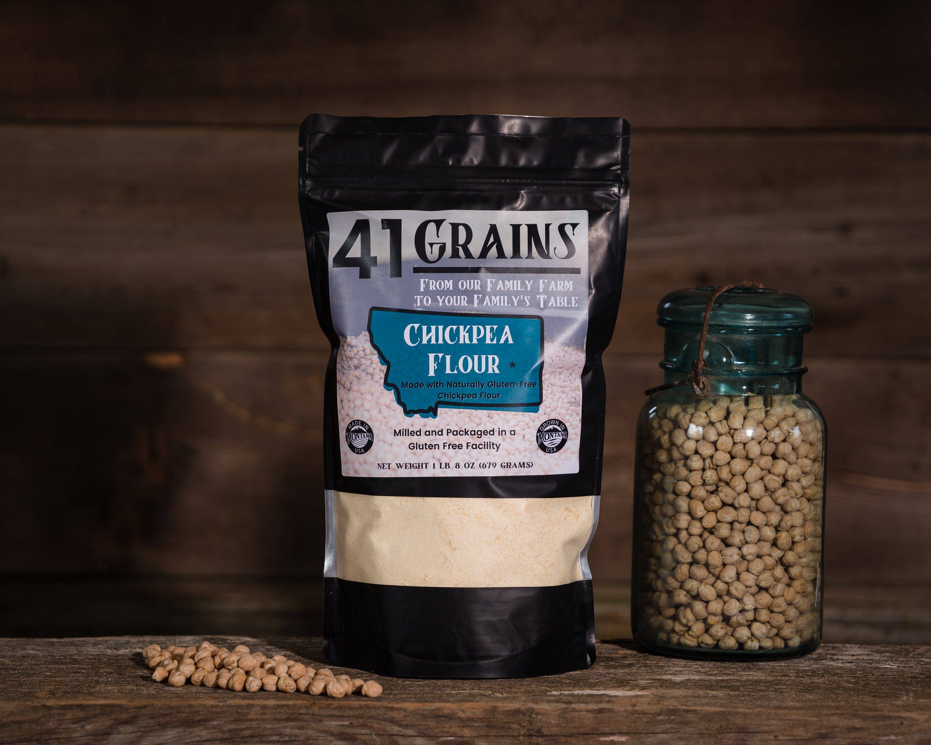 41 Grains – Großhandel Mehl – Steinvermahlenes Kichererbsenmehl – Glutenfrei, in Montana angebaut