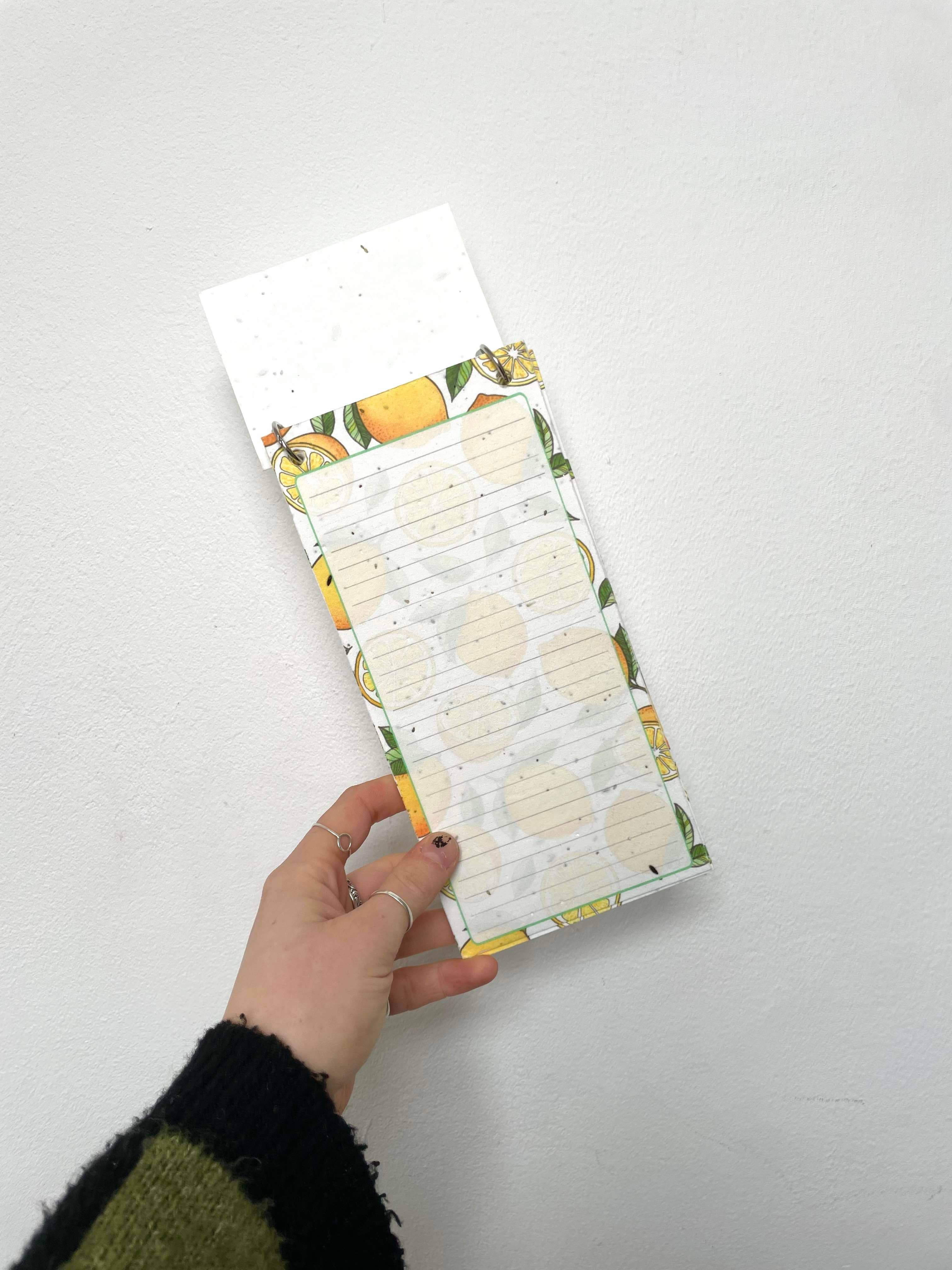 The Flower Girl Studios – wholesale Notepad – Seed Notepad Plantable List Stationary Alternative Lemon Art1