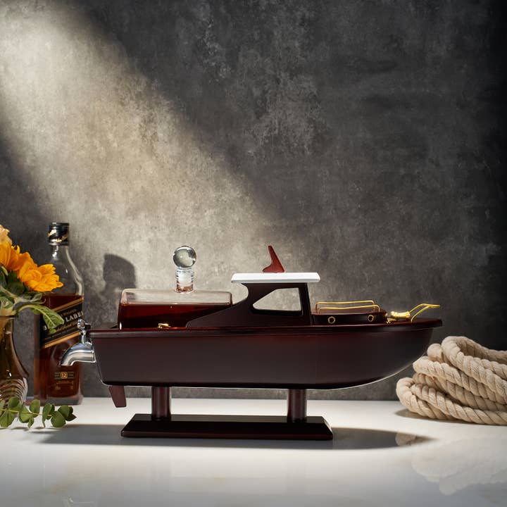 The Wine Savant / Khen Glassware - Wholesale Decanter - Boat Ship Whiskey & Wine Decanter Ship | 800 mL4