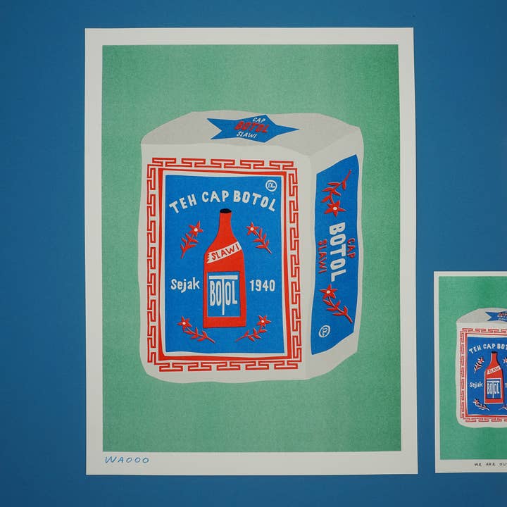 Een risoprint van 30x40 cm van een pakje Indonesische voor wholesale door We are out of office