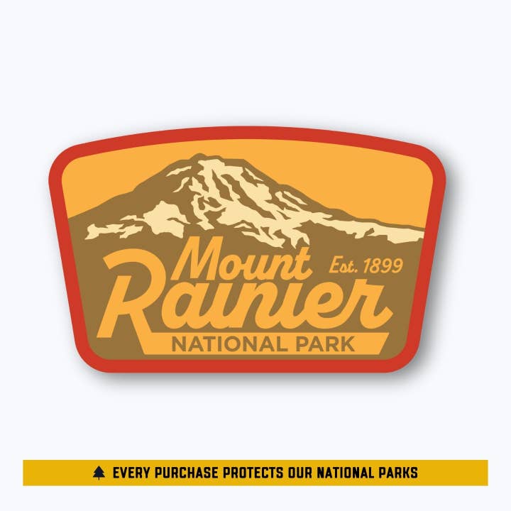 Puyallup Badge Sticker | Mount Rainier National Park Vintage for wholesale by Rainier Watch Supply Co