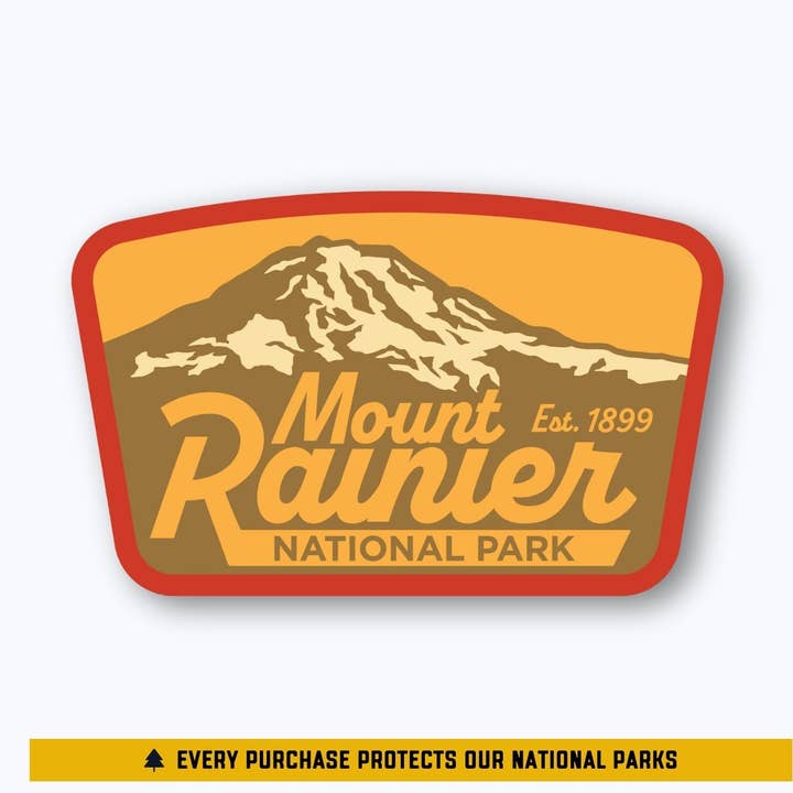 Puyallup Badge Sticker | Mount Rainier National Park Vintage for wholesale by Rainier Watch Supply Co