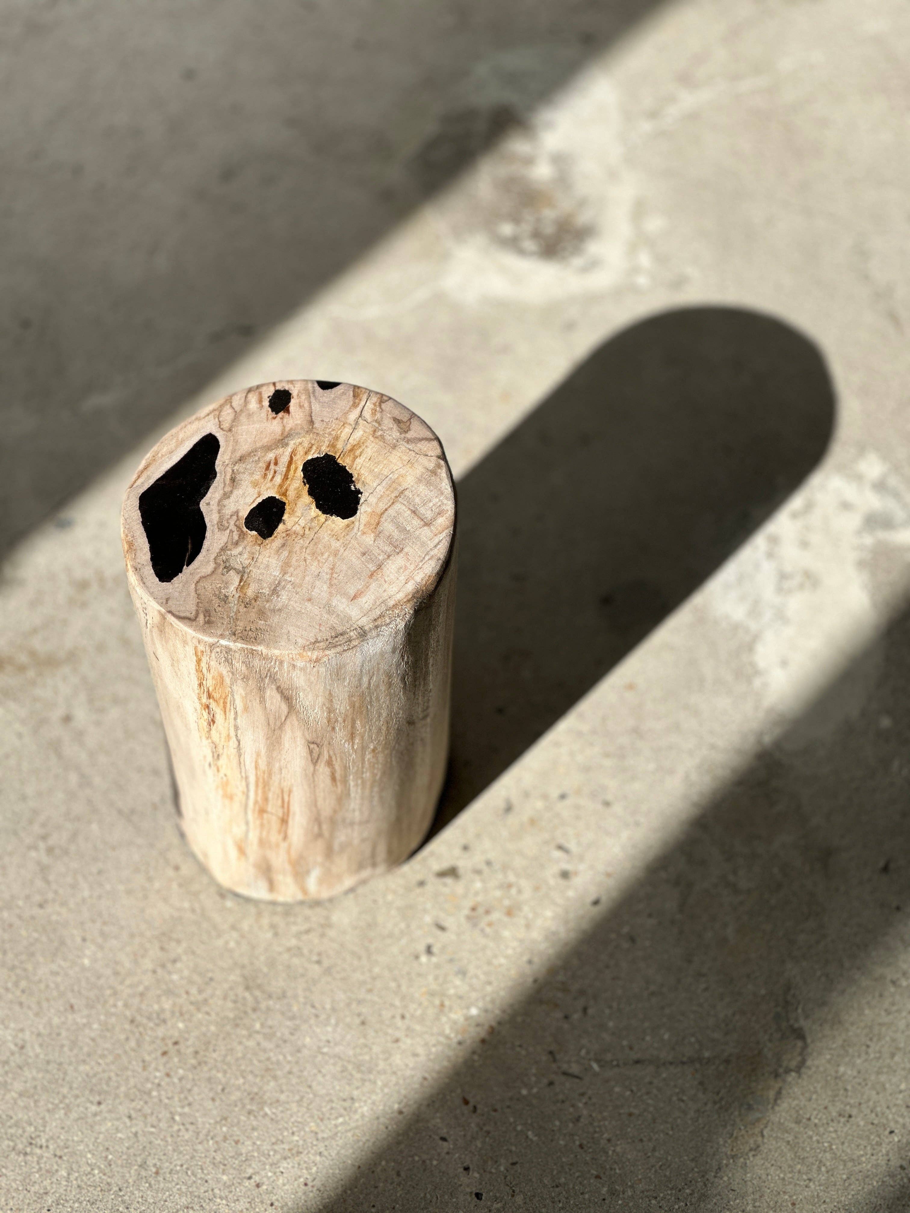 Office Objets - Wholesale Side Table - White petrified wood side table with black spots H:27.5 D:1823