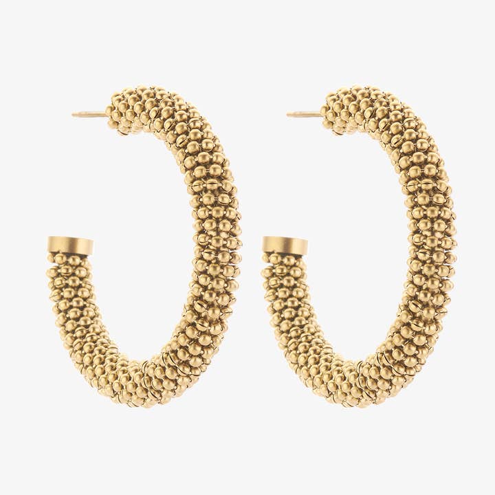 Oorbellen Dahlia gold plated voor wholesale door Liet&Joliet