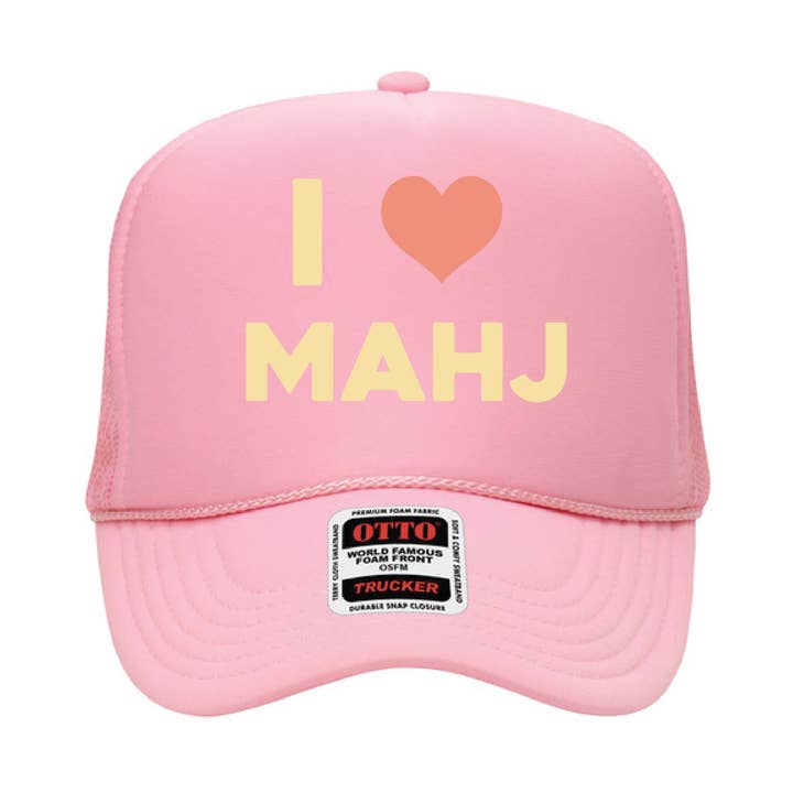 Palisades Gift Shop - Wholesale Trucker Hat - Unisex - I heart Mahj Trucker Hat Pink0