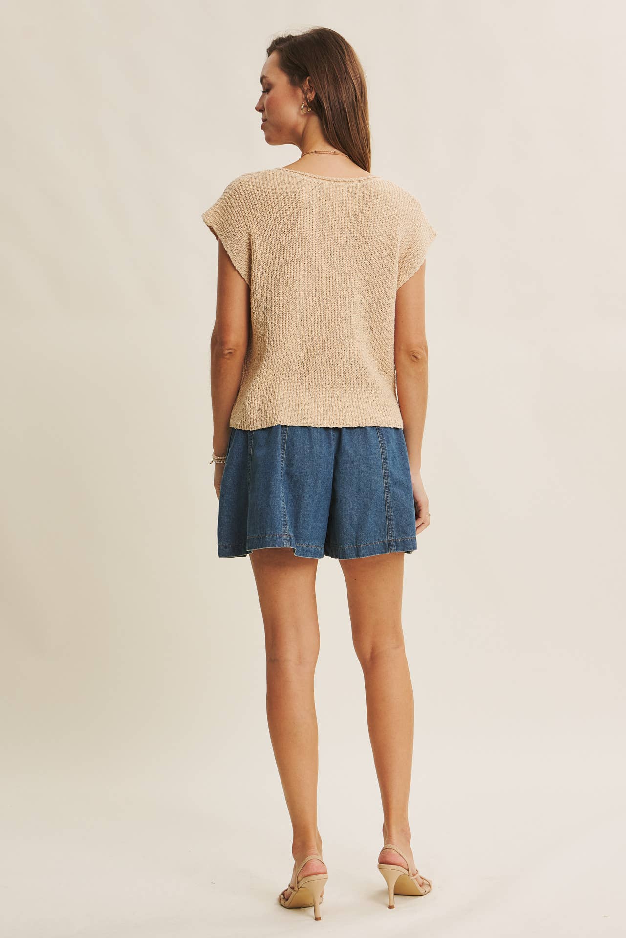 in february - Wholesale Knit Sweater - Women's - RELAXED FIT SLUB KNIT SWEATER TOP WITH SPLIT NECK35