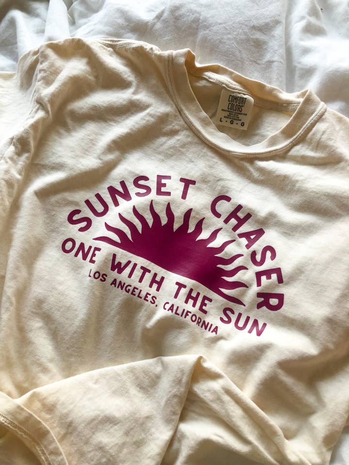 Sunday Violets - Wholesale Screen Printed T-Shirt - Women's - Sunset Chaser Premium Tee