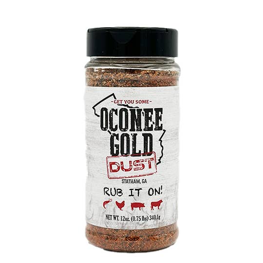 Oconee Gold Dust Seasoning/Rub, 12 oz for wholesale by Oconee Gold BBQ Sauce
