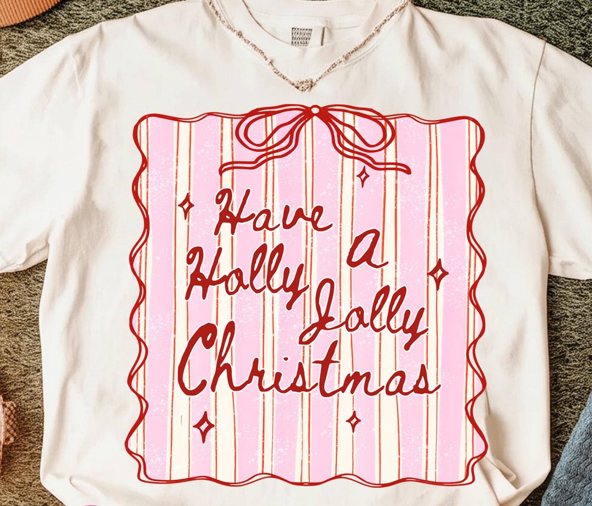 Glaime - Wholesale T-Shirt (Graphic) - Women's - Holly Jolly Comfort Colors Shirt, Joy To The World Sweater1