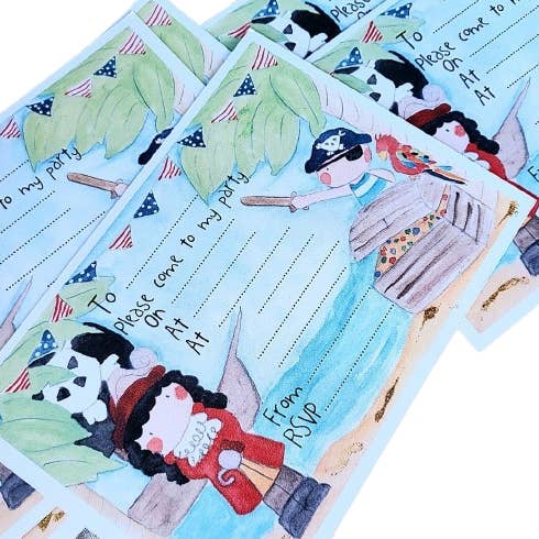 Invitaciones para Fiesta Pirata (Copia) para venta al por mayor de E.Gilbert Illustrations