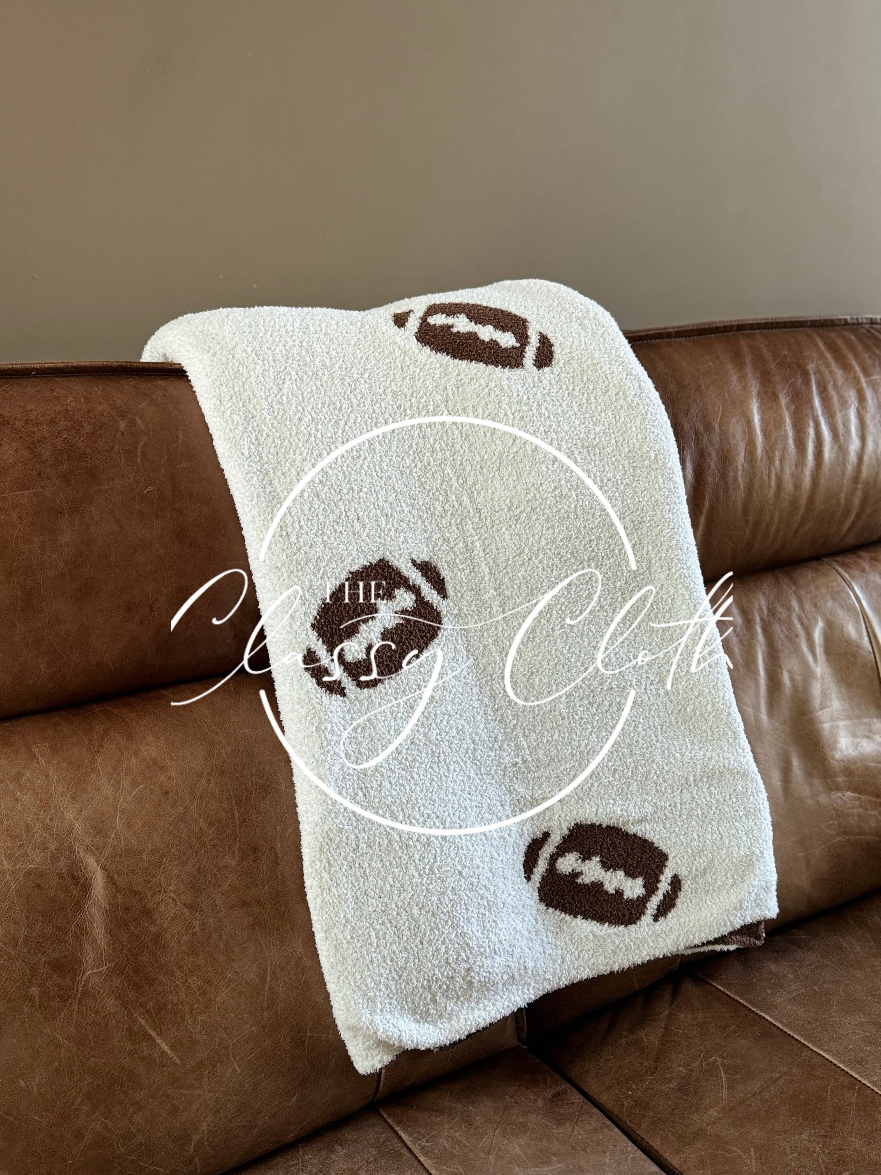 The Classy Cloth WS - Vente Plaids - Couverture de football de luxe - Marron foncé RTS1