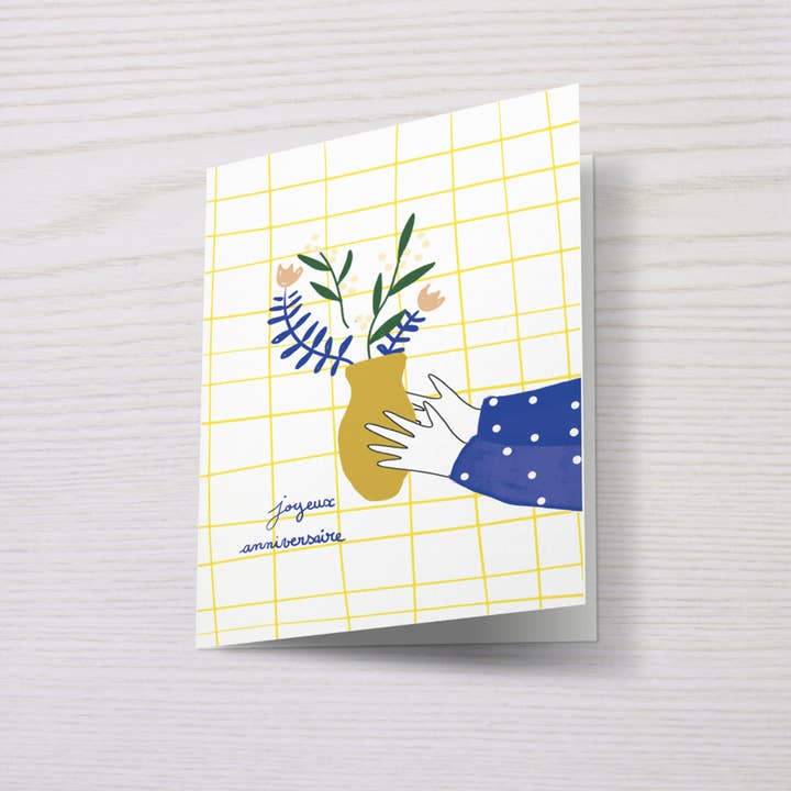 MY LOVELY THING – postal de parabéns por atacado – Cartão Dobrável de Flores para Aniversário3