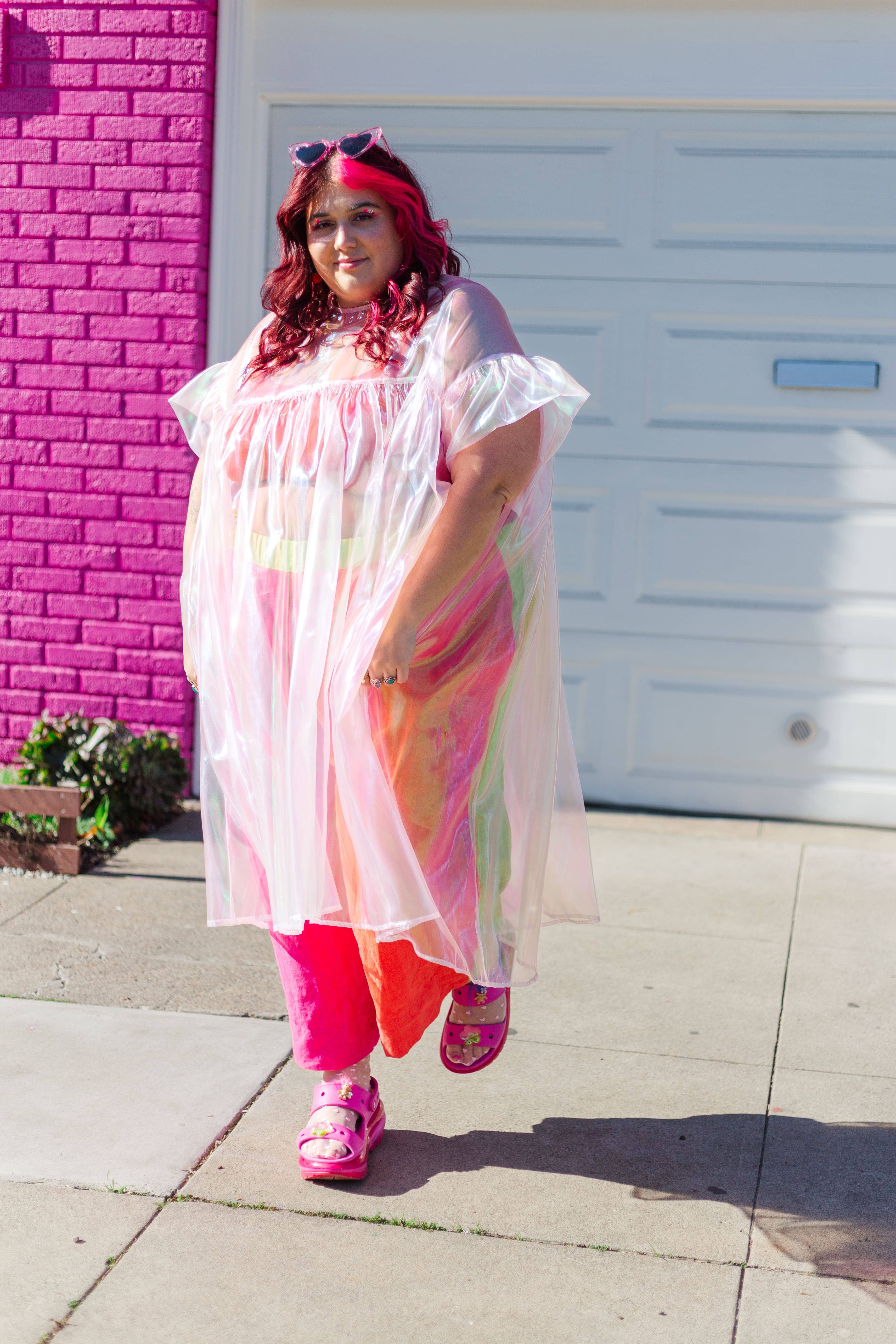 Nettle Studios - Wholesale Dress - Women's - Size Inclusive Plus Size Ruffle Maxi Dress Sheer Pink19