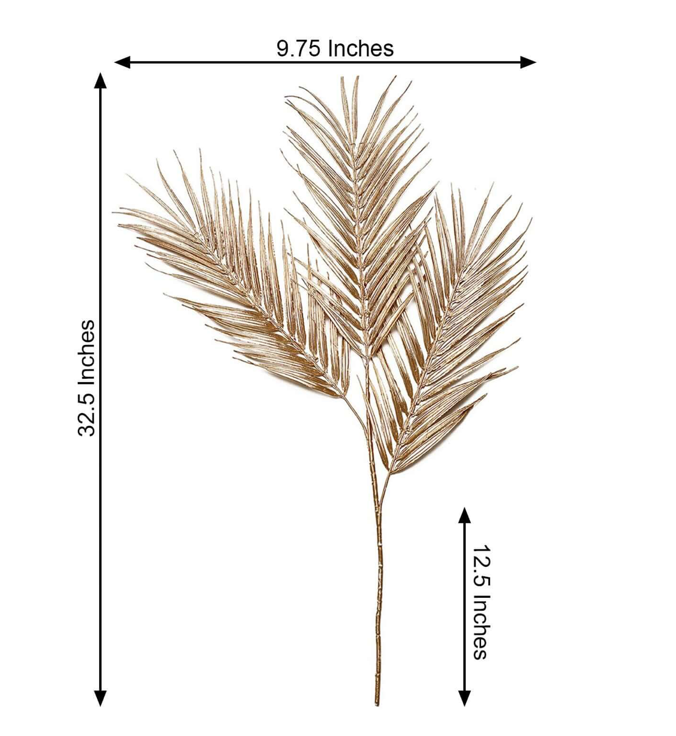 Elan Bazaar – Großhandel Wimpel/Girlande – 32 Zoll goldener Palmblattzweig, künstliche große goldene Palmblätter 6