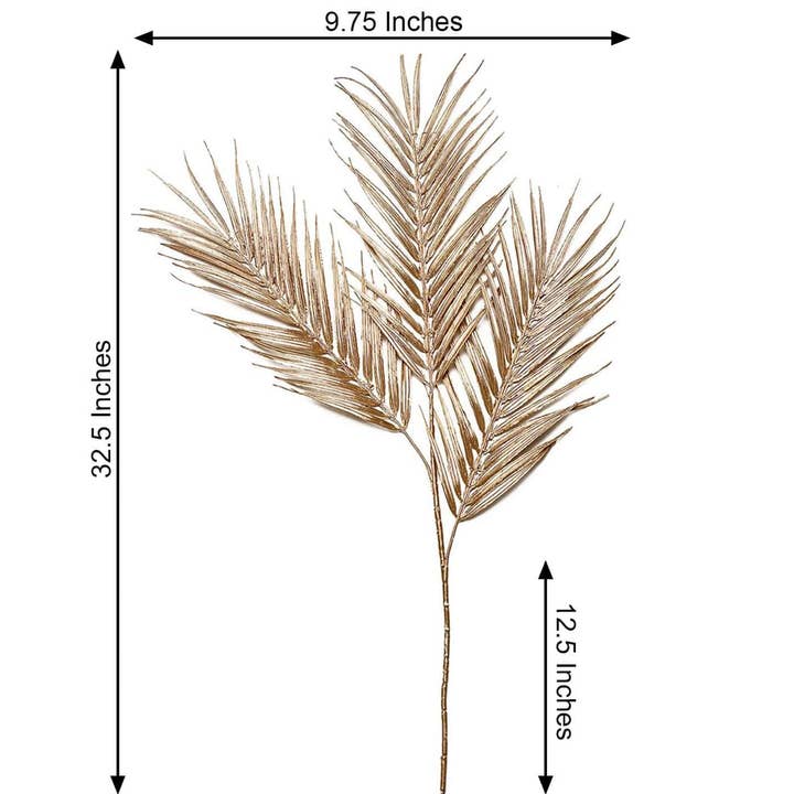 Elan Bazaar – Großhandel Wimpel/Girlande – 32 Zoll goldener Palmblattzweig, künstliche große goldene Palmblätter 6