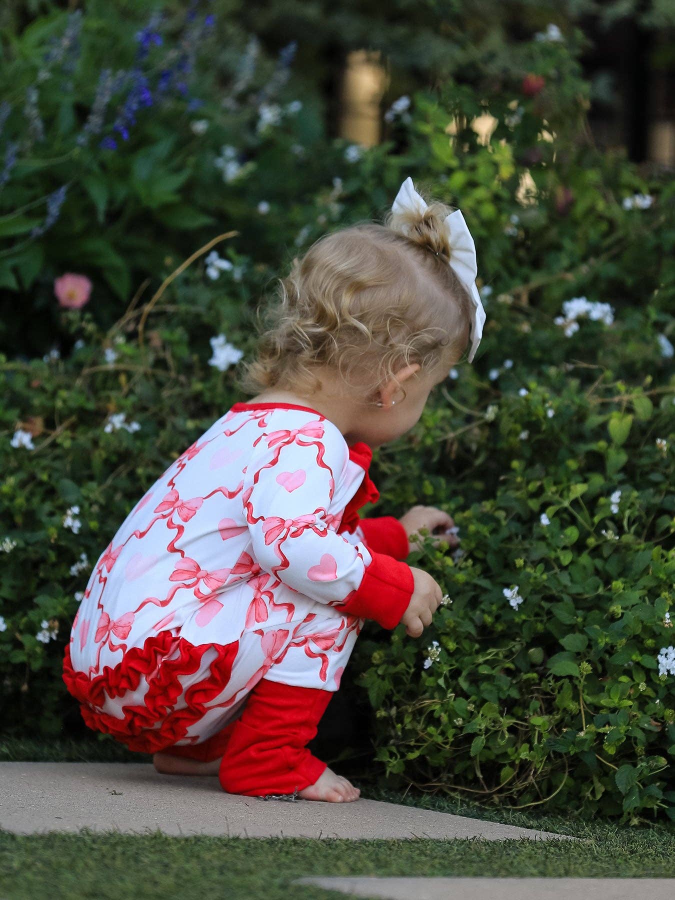 Rylee Faith Designs - Wholesale Rompertje - Baby - Valentijnsdag Baby Meisjes Romper met Hart- en Strikprint4