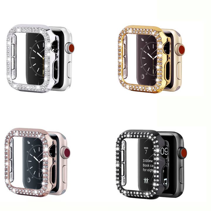 ShopTrendsNow - Wholesale Watch Band/Strap - Women's - Rhinestone Crystal Bling Apple Watch Case Frame