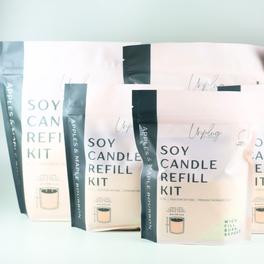 Unplug Soy Candles - Vente Kit de bricolage - Kit de recharge pour bougie en cire de soja (32 oz)8