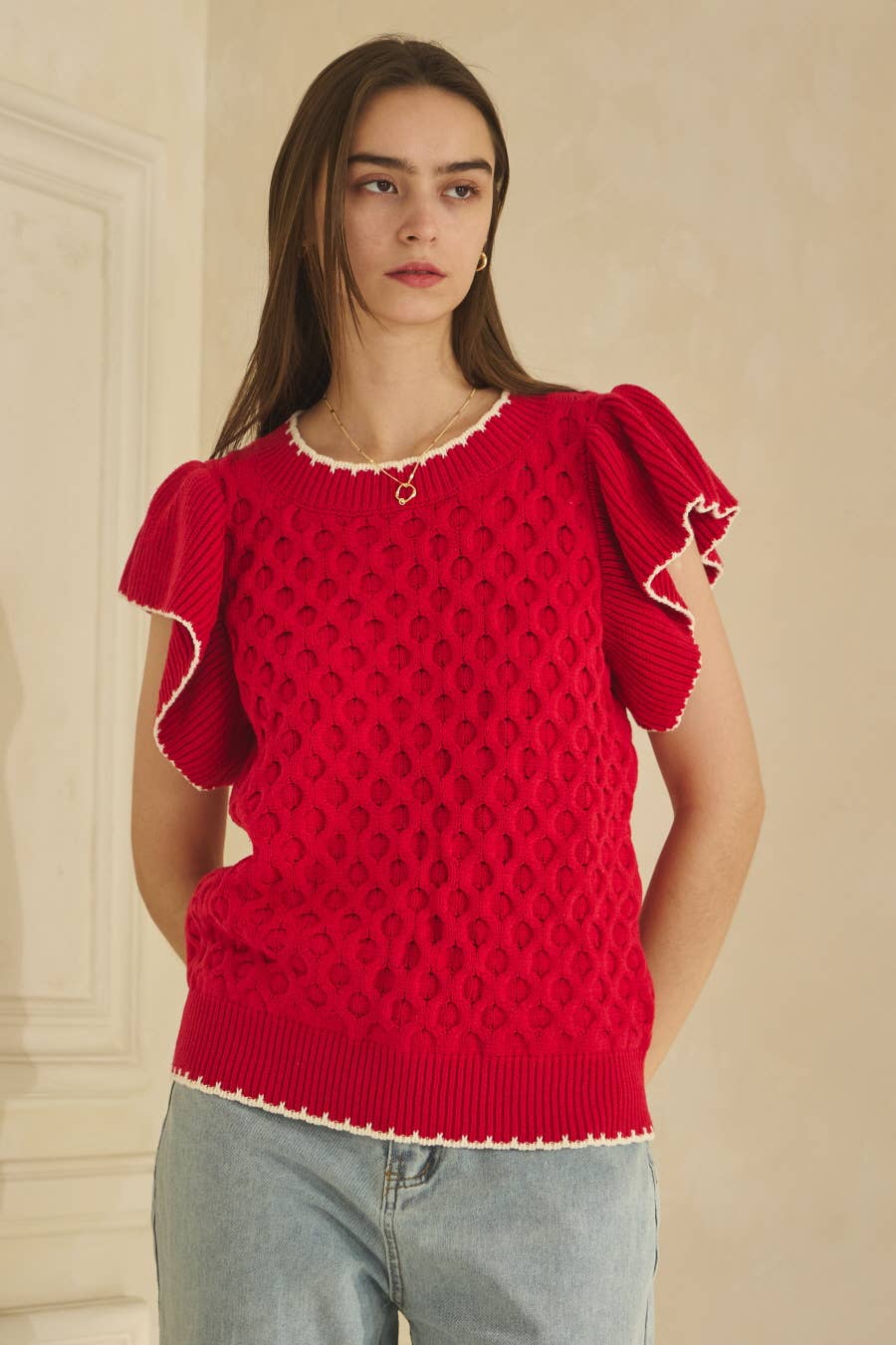 Oddi - Wholesale Gebreide top - Dames - Plus Solid Cable Knit3