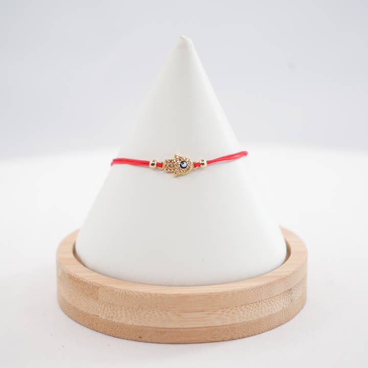 Hamsa Evil Eye String CZ Stone Evil Eye Bracelet for wholesale by Loli