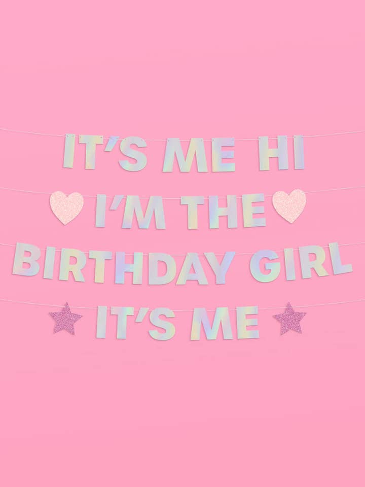 I'm the Bday Girl Banner - iridescent foil banner for wholesale by xo, Fetti