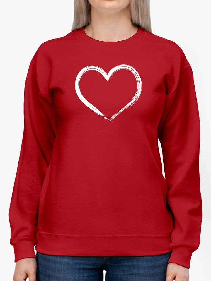 Brush Stroke In Heart Shape Sweatshirt Womens GoatDeals for wholesale by SmartPrintsInk