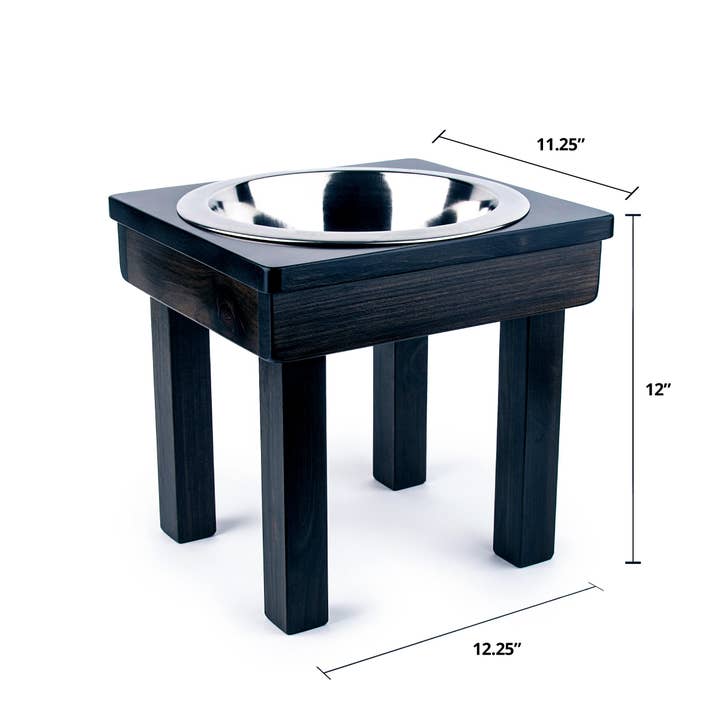 Ozarks Fehr Trade Originals - Wholesale Pet Bowl - Cat/Dog - 12" Tall, Medium Single Bowl Raised Feeder for Dogs