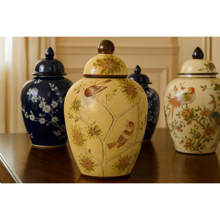 Mandarin Arts Ltd - Wholesale Decorative Jar - Jar with Birds2
