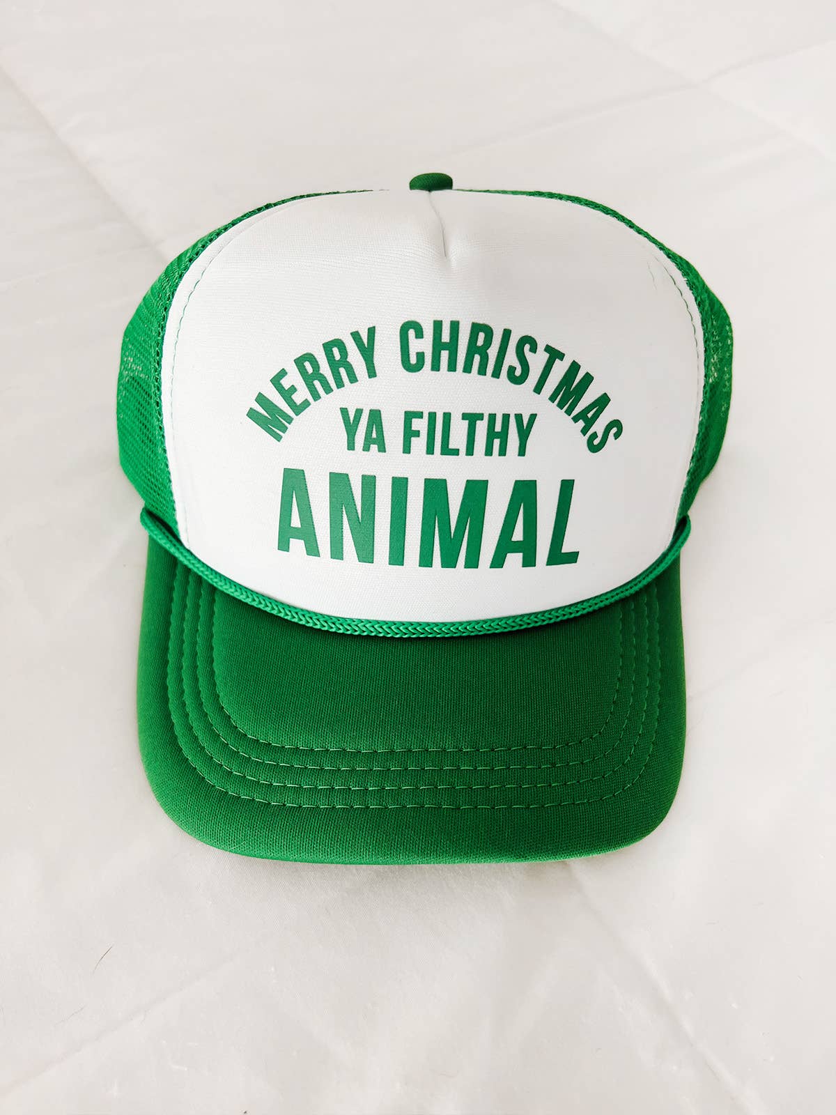 Maddon and Co - Wholesale Trucker Hat - Unisex - Merry Christmas Ya Filthy Animal Trucker Hat - Green 3