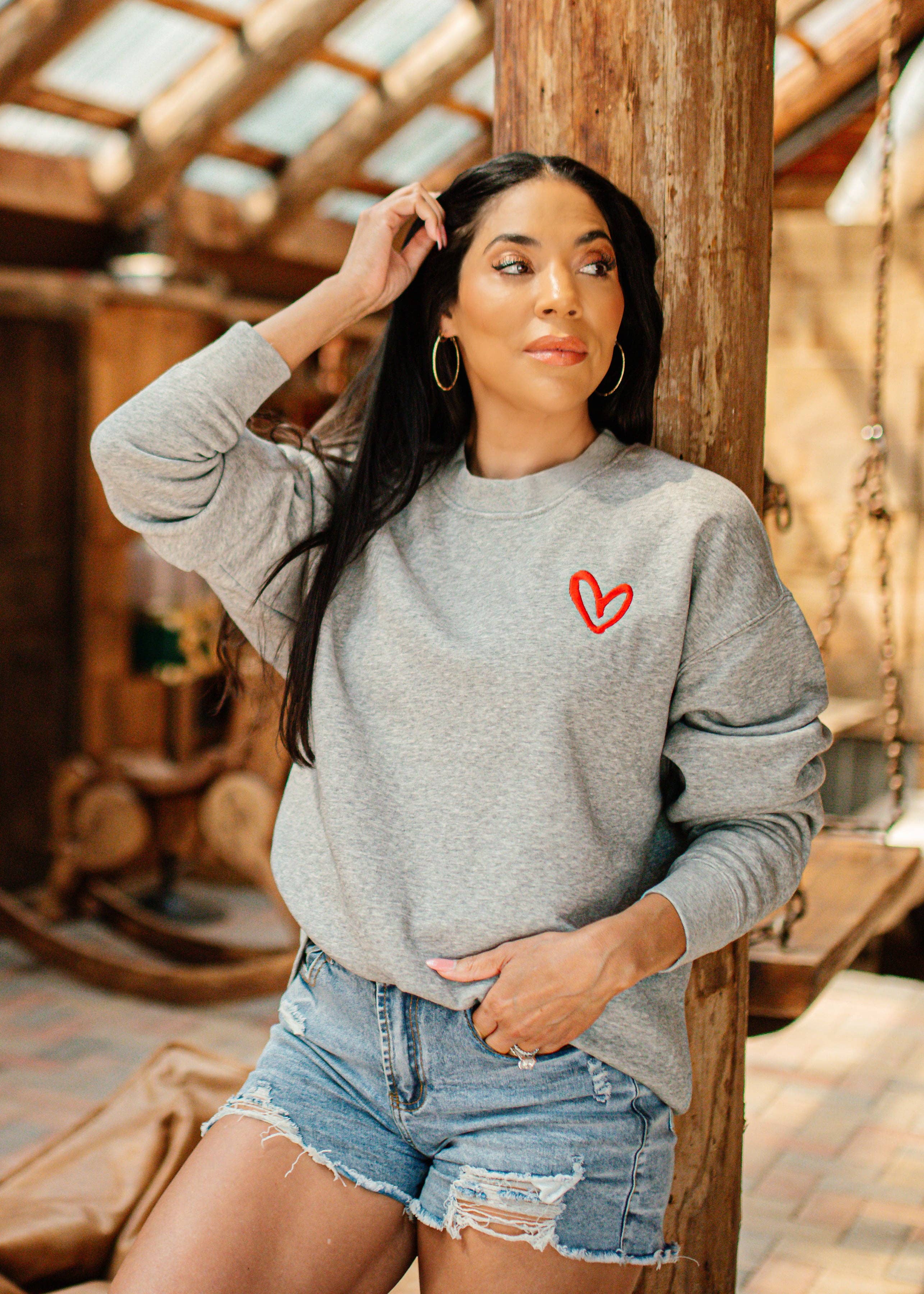 House of Shan, INC - Wholesale Graphic Sweatshirt - Women's - Heart of Texas Crewneck3