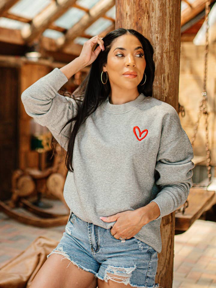 House of Shan, INC - Wholesale Graphic Sweatshirt - Women's - Heart of Texas Crewneck3