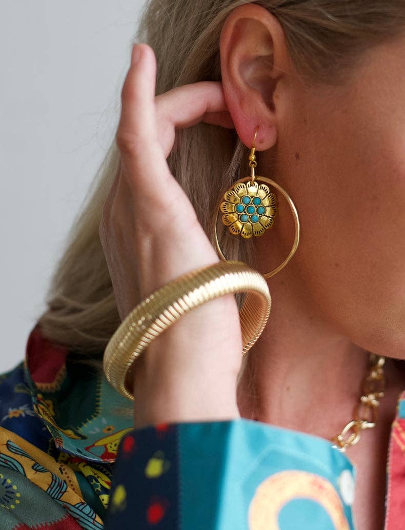 Turquoise Haven - Wholesale Dangle Earrings - 3258 R2-690