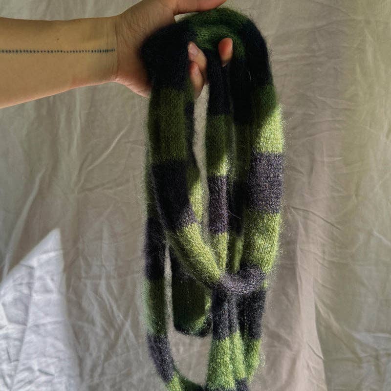 alberalkirk - Wholesale Scarf - Women's - Mohair Blend Long Loop Scarf Striped Pattern  M5A0821