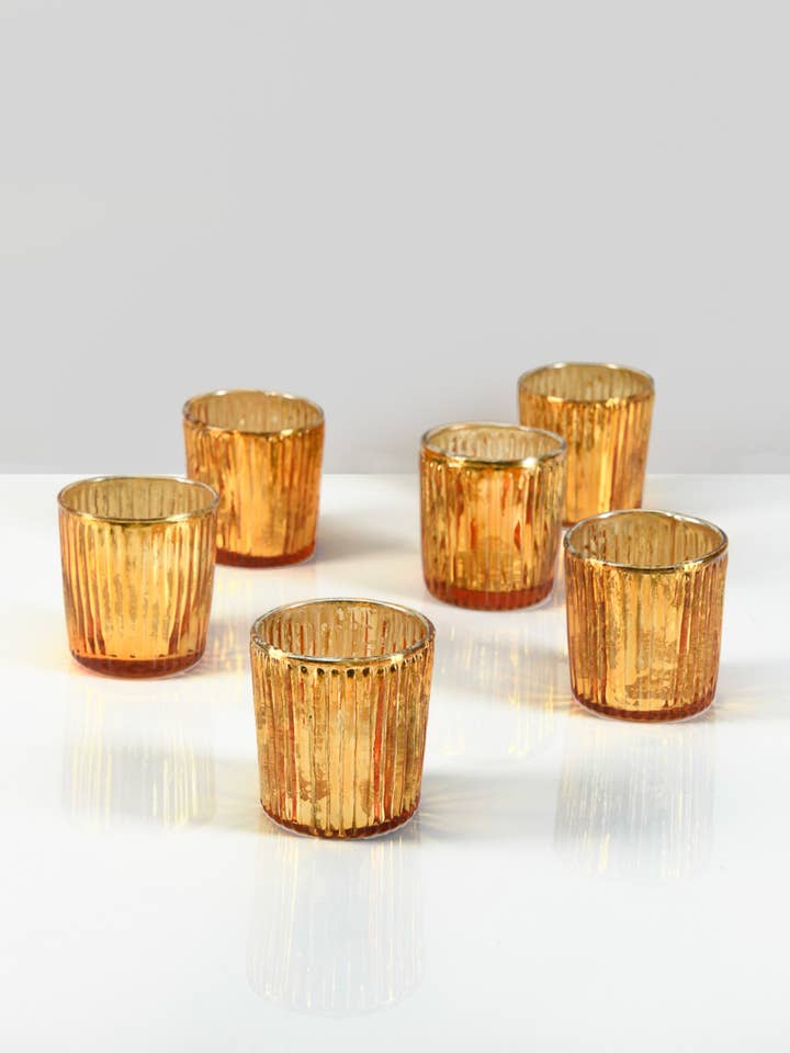 2 ½in Ribbed Antique Copper Votives for wholesale by Jamali Garden