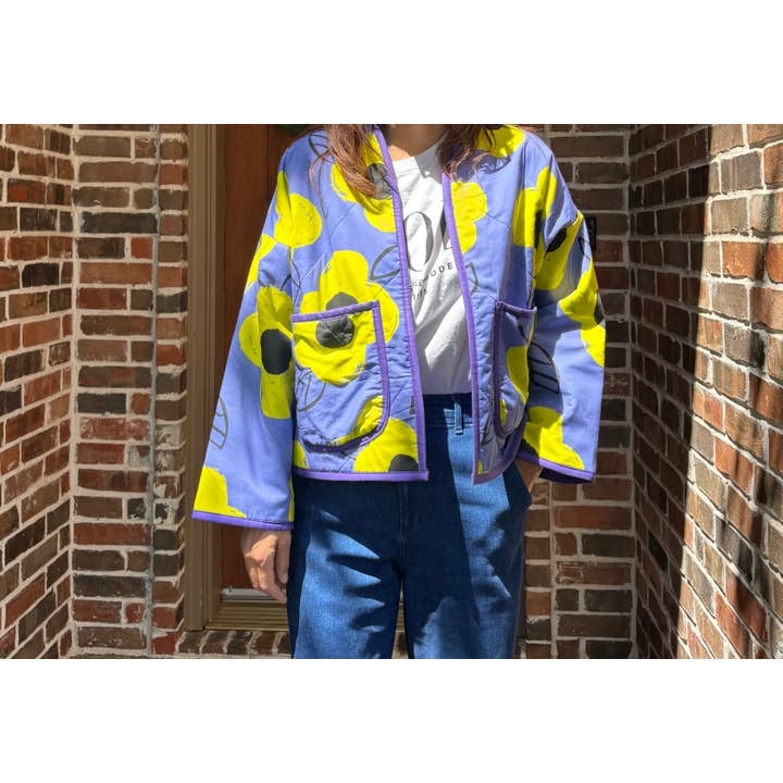 Joolee - Wholesale Jacket - Women's - Purple garden quilting jacket4