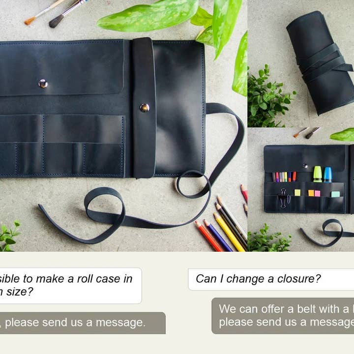 Pikore – wholesale Pencil case/pouch – Artist roll up, Leather pencil roll, Pen roll case4