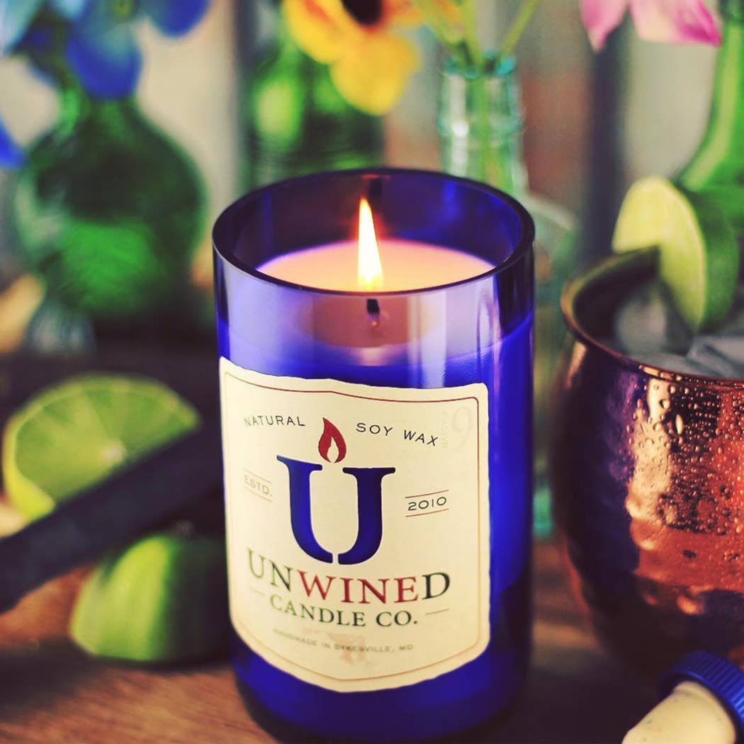 Unwined Candles - Venta al por mayor Velas en tarros - Serie de Firmas Loopy - Vela en Botella de Vino2