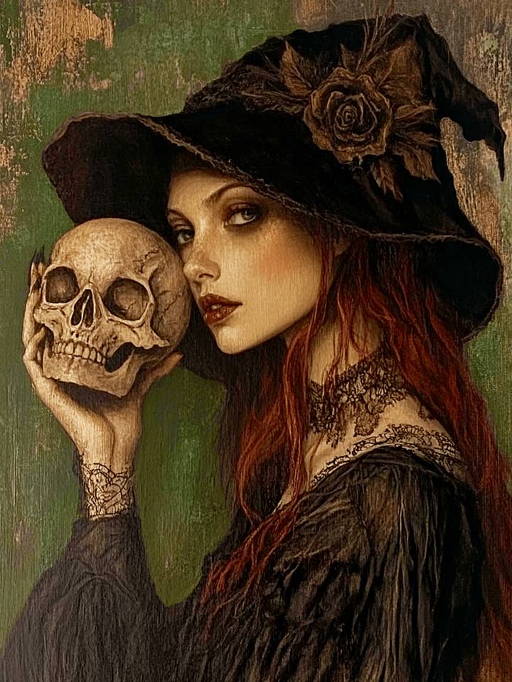 Goth Witch & Skull Art Prints - Gothic 8"x10" Artwork for wholesale by Mowbi