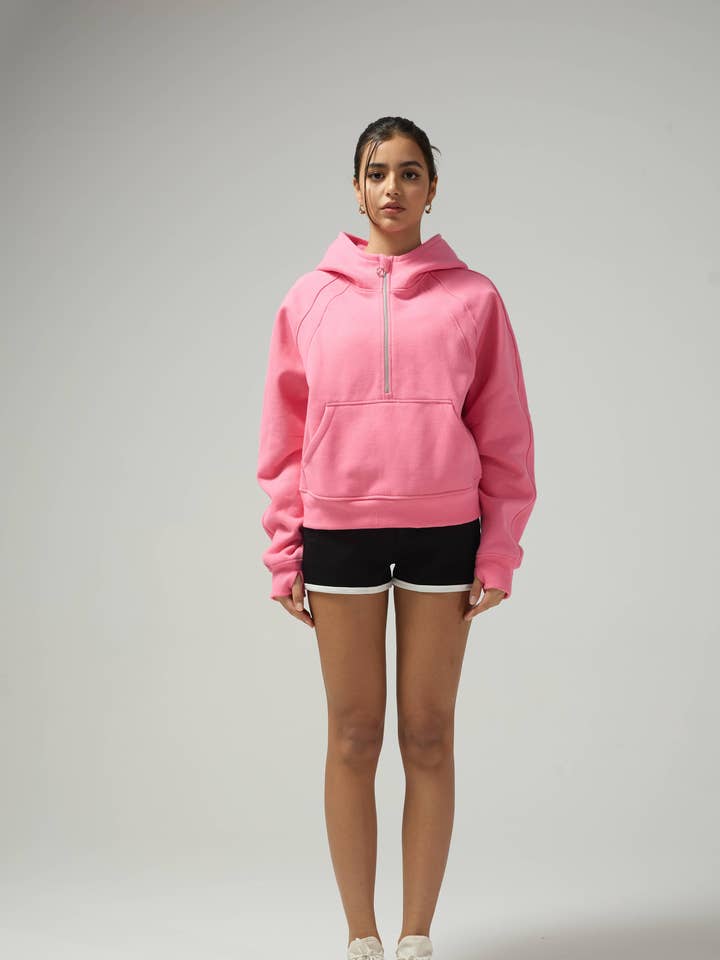 Cotton Candy Half-Zip Hoodie for wholesale by JOJO FASHION INC
