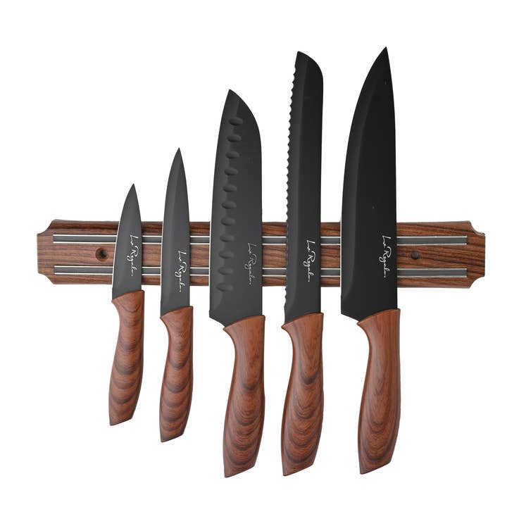 Le Regalo 5 Piece Kitchen Knife Set With Magnetic Holder for wholesale by Style Asia