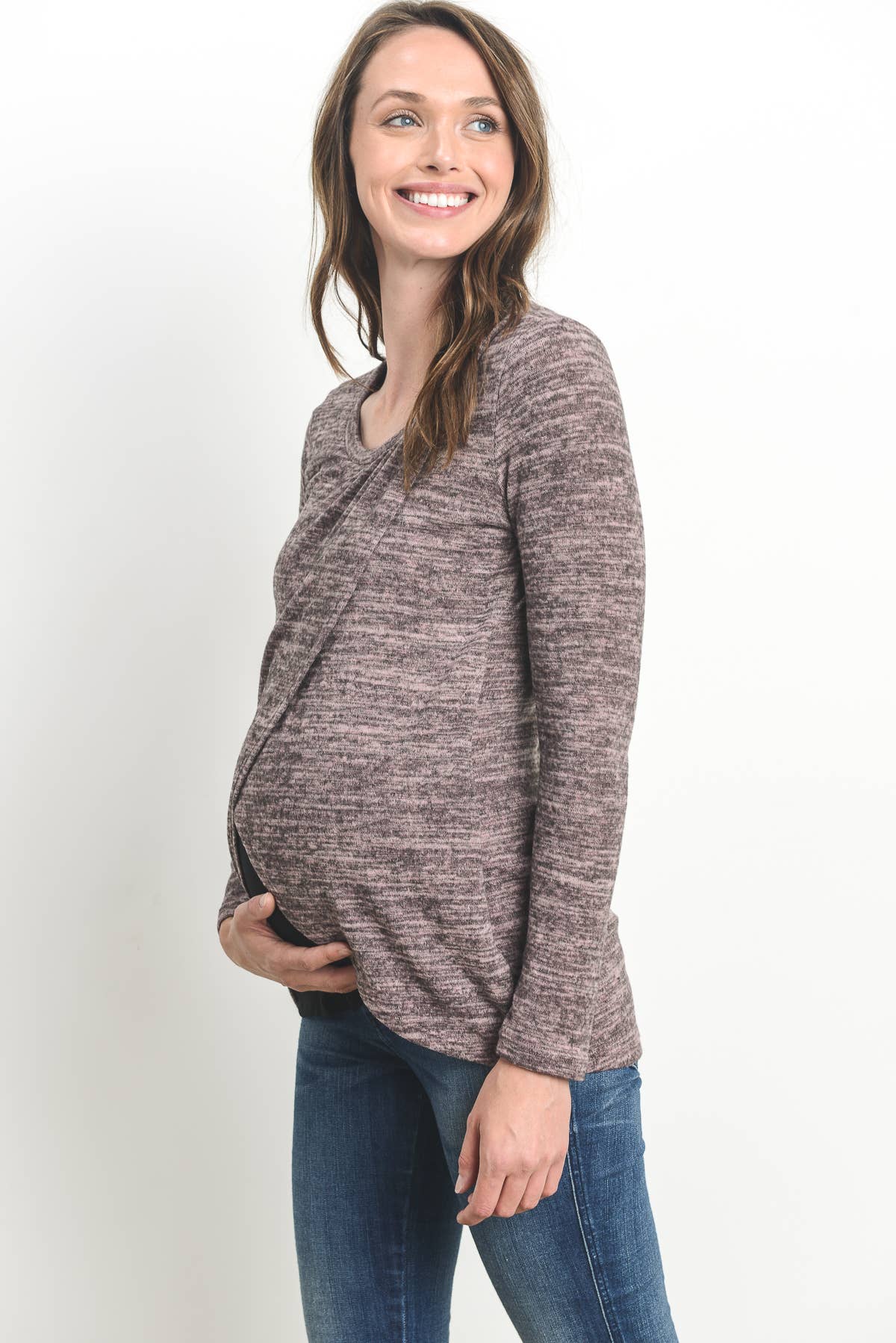 Hello Miz - Venta al por mayor Camiseta de lactancia - Top de maternidad y lactancia de manga larga bajo tulipán15