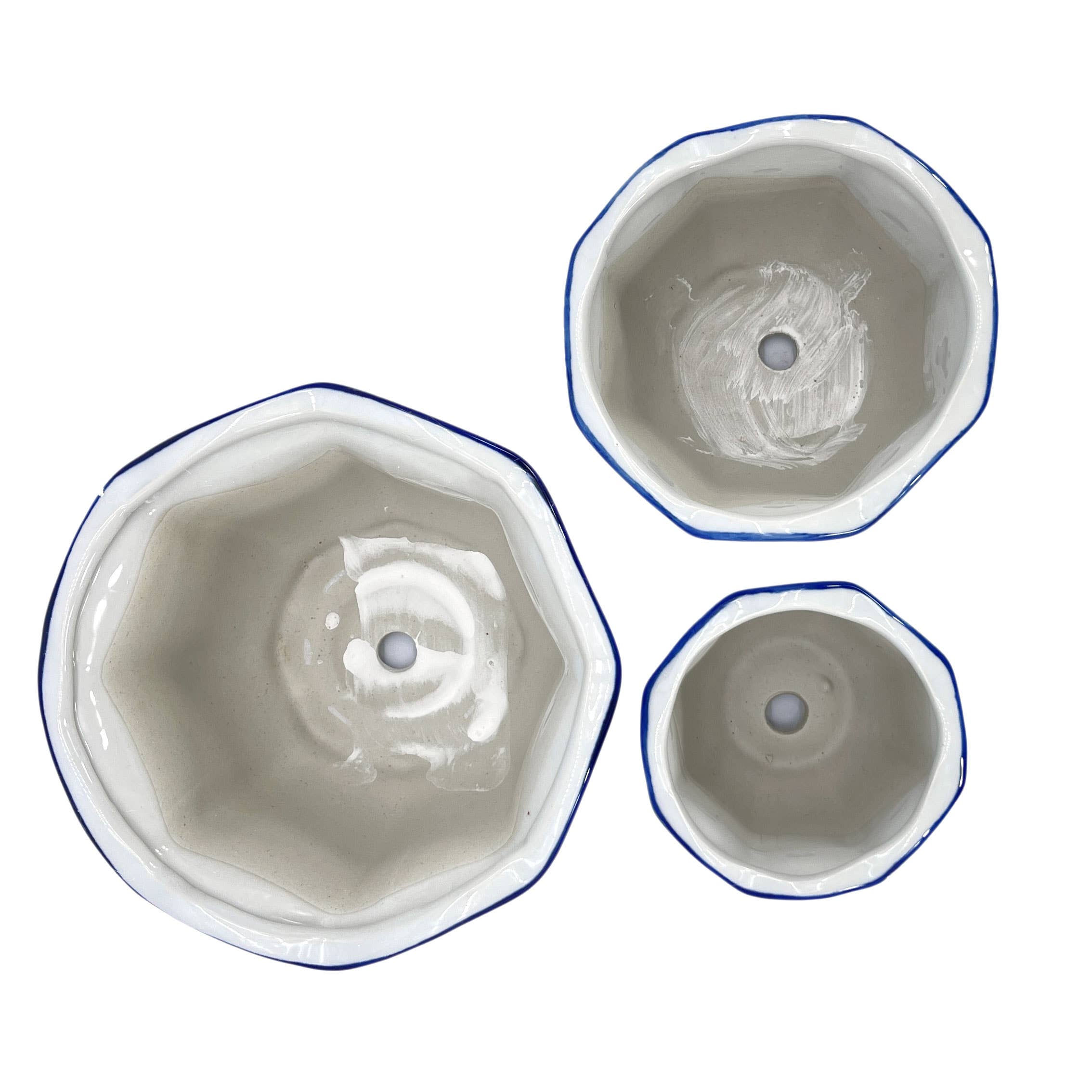 Galt International Company – Vaso de plantas por atacado – Conjunto de 3 - 
Conjunto de vasos de cerâmica Chinoiserie de 4,5"/6"/8"7