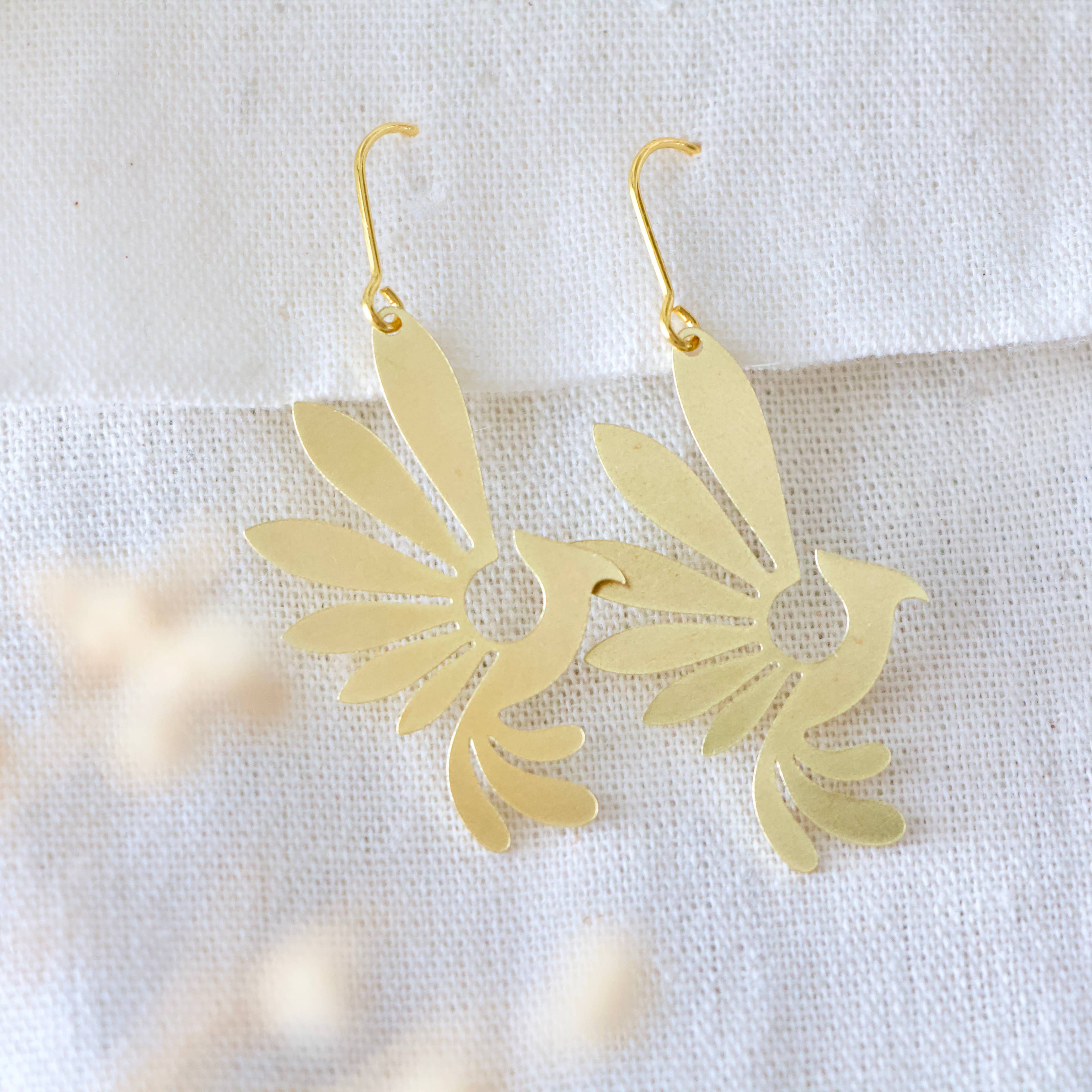 Mesa Blue - Wholesale Dangle Earrings - Brass Pheonix Earrings0